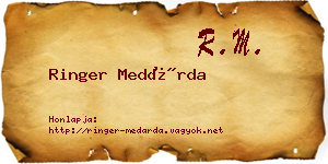 Ringer Medárda névjegykártya